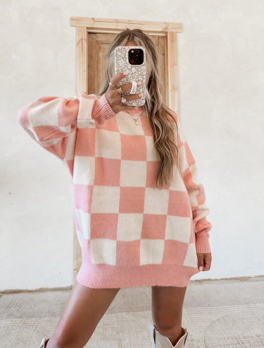 Gracie Oversized Checkered Sweater