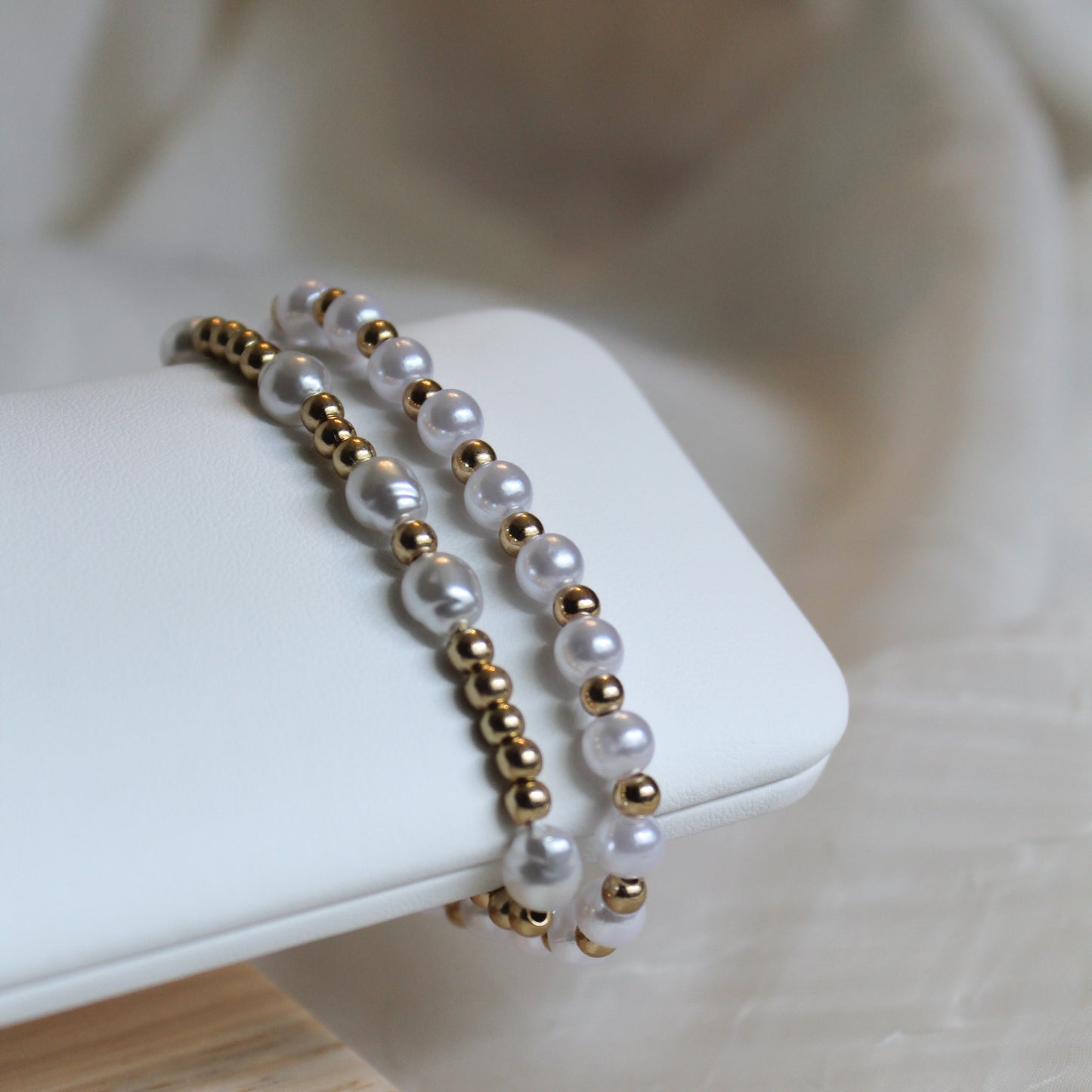 Pearl Beaded Bracelet Stack