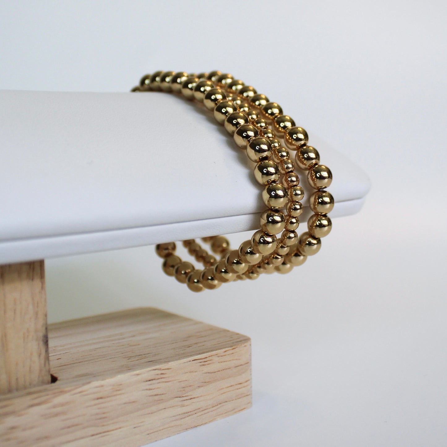 Gold Beaded Bracelet Stack