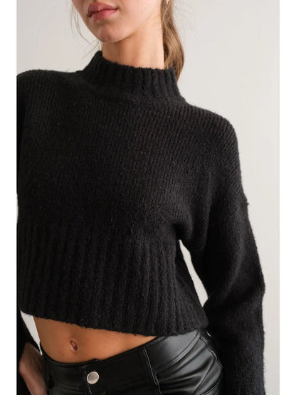 Midnight Rain Mock Knit Sweater